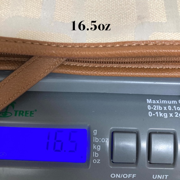 bag tote NINE WEST 10x16x4 canvas faux leather vegan shoulder straps - Picture 15 of 15